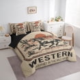 thumbnail image 3 of Homewish Teens Western Farmhouse Horse Twin Bedding Sets 7-Piece,Exotic Style Bedding Comforter Set Microfiber,Retro Vintage Breathable Sheet Sets,Breathable Home Decor,Reversible, 3 of 8