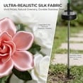 thumbnail image 2 of Solar Cemetery Flower Lights, Waterproof Silk Petal Memorial Garden Stake for Graveside, Outdoor Decorative Sympathy Gift for Yard Pathway, Purple (k), 2 of 5