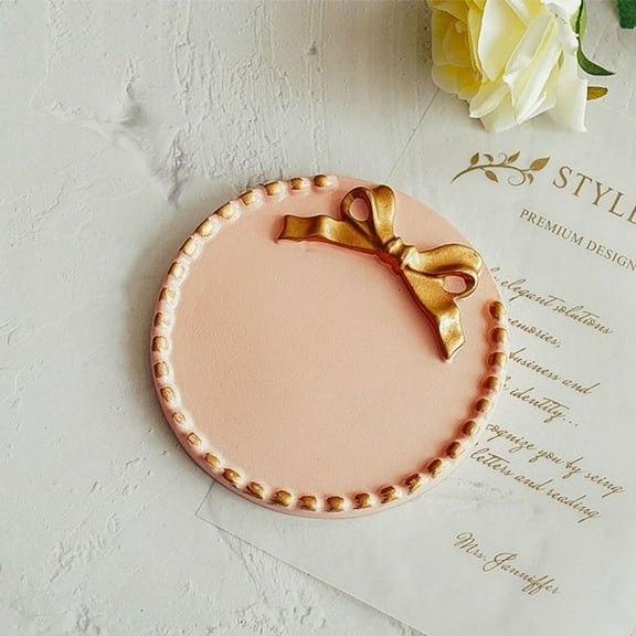 HOMEMAXS  Round Decorative Trays Candle Cushion Base Vintage