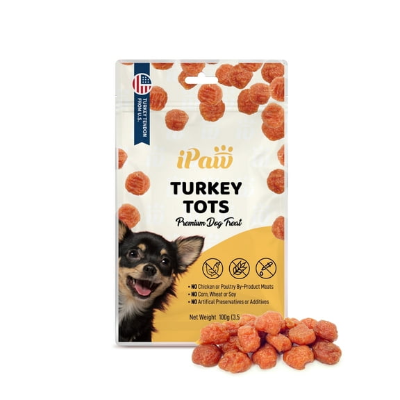 Turkey Tots Dog Treats for Puppy Training, All Natural Human Grade Dog Treat, US Sourced Raw Material