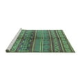 thumbnail image 2 of Ahgly Company Machine Washable Indoor Round Solid Turquoise Blue Modern Area Rugs, 8' Round, 2 of 4