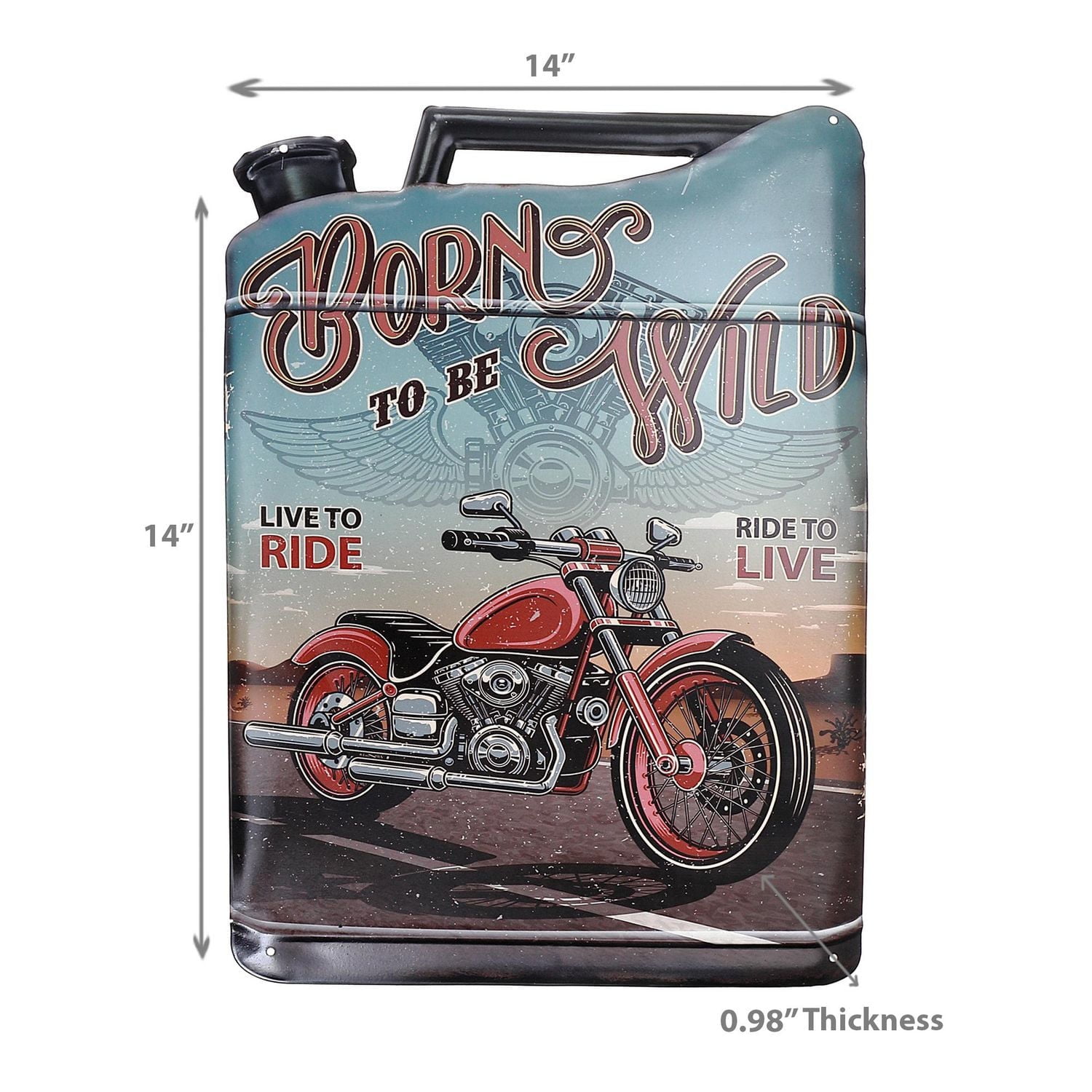 Embossed Metal Wall Sign Born To Be Wild