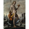 thumbnail image 2 of Martin Schermus 19x24 Gold Ornate Framed and Double Matted Museum Art Print Titled - Bacchus with a Drinking Cup, Accompanied by a Satyr, 2 of 4