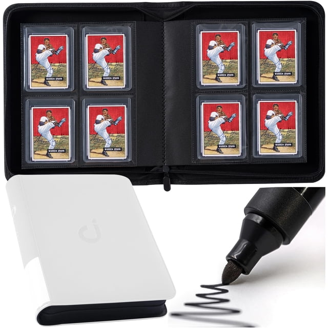 Carpeta Toploader D DACCKIT modelo A con capacidad para 128 tarjetas, color blanco
