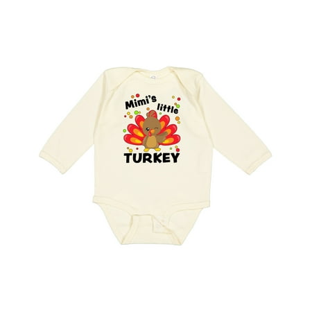 

Inktastic Mimi s Little Turkey Gift Baby Boy or Baby Girl Long Sleeve Bodysuit