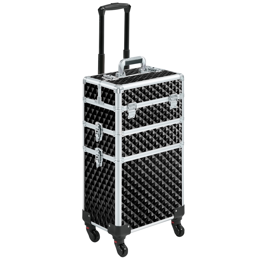 Yaheetech 3in1 Rolling Makeup Train Case with Large Storage & 360