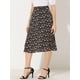 thumbnail image 2 of INSPIRE CHIC Falda midi de una línea con estampado floral para mujer Faldas vintage de gasa de verano Blanco negro M, 2 of 5