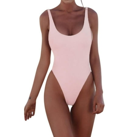 MSJUHEG One Piece Swimsuit Women Tummy Control Swimsuits for Women Bathing Suit for Women Bikini Swimwear One Bathing Tankinis Set Vintage Swimsuit for Women Vintage Swimsuit for Women Pink XL