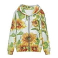 thumbnail image 3 of Renewold Novelty Hoodie Gymnasium Full-Zip Workout Tops with Kangaroo Pockets Fall Sunflowers Graphic Active Sweatshirt Coat Recreation Jackets for Women,Size L, 3 of 6