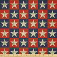 thumbnail image 2 of Ambesonne Prehistoric Country Fabric by the Yard Microfiber, National Stars, 5 Yards, Cream Navy Red, 2 of 2