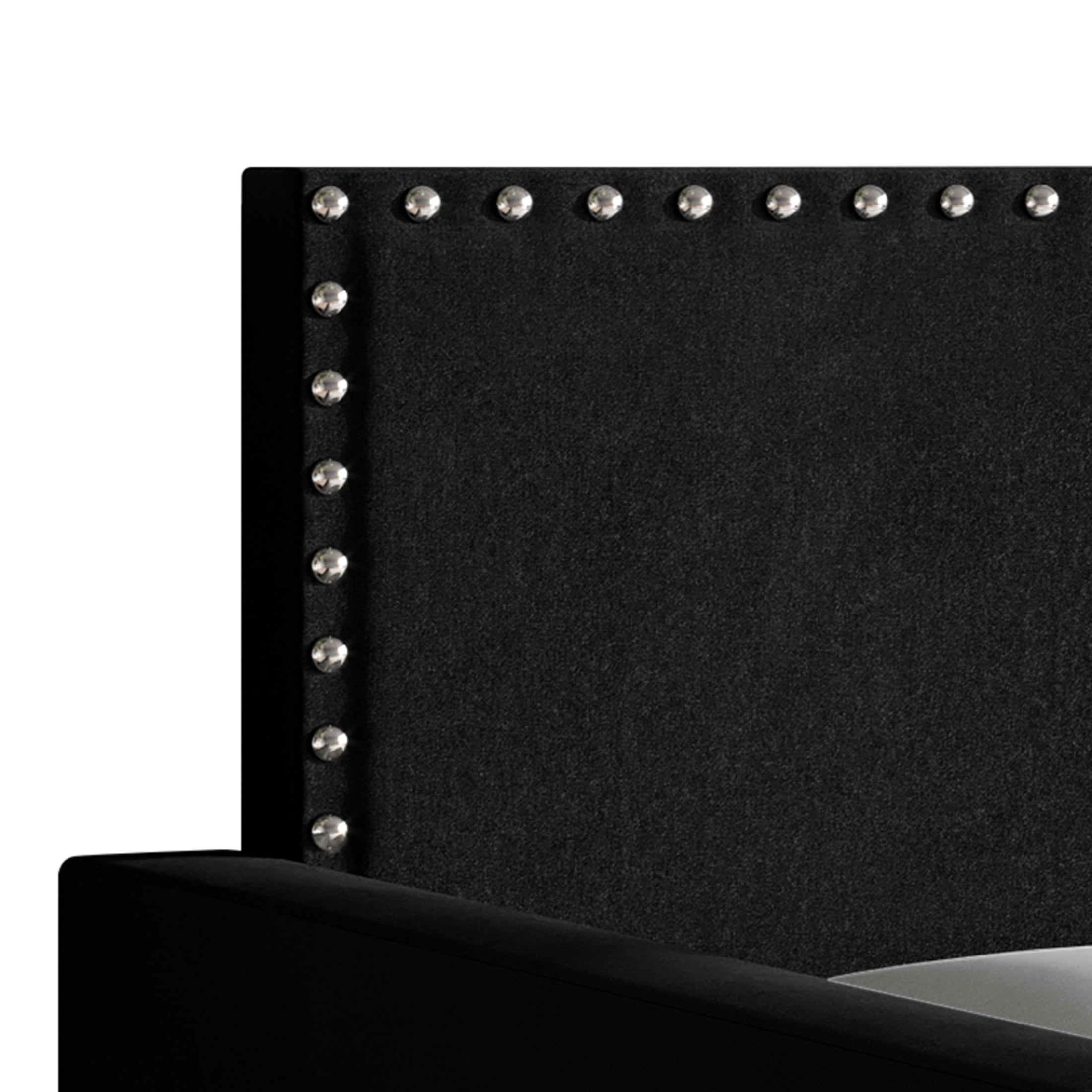 Castle Place Contemporary Velvet Twin Daybed with Nailhead Trim,  Black