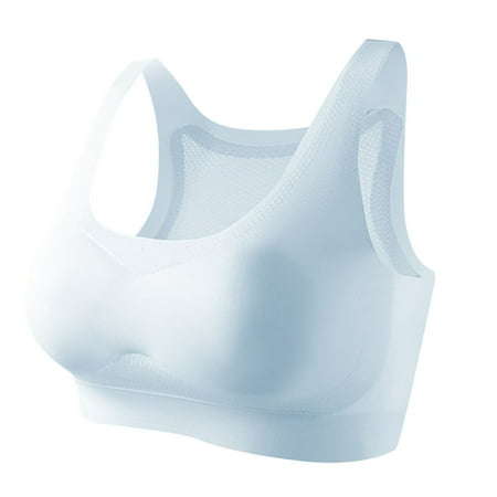 Training Bras for Girls 12-18 Years Sports Seamless Bra with Removable Padding Bras Blue M