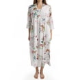 thumbnail image 3 of Women's La Cera 3055 100% Cotton Voile Lined Hummingbird Print Caftan (White/Hummingbird S), 3 of 4