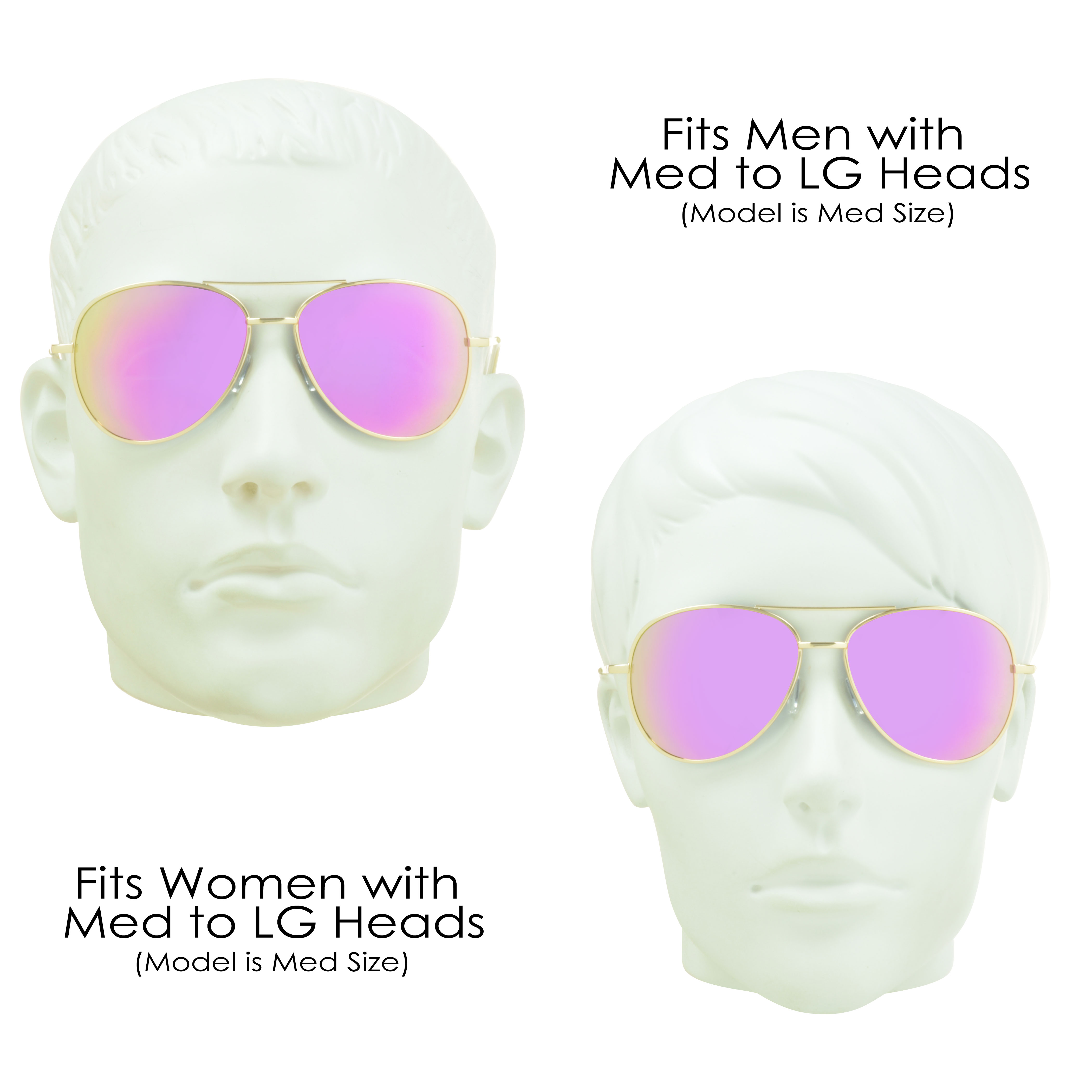 proSPORT Aviator Bifocal Reader Sunglass Pink Rose Mirror Lens Men Women - image 3 of 5