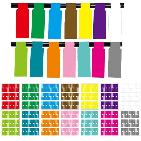 420 Pcs Cable Labels, 14 Colors Waterproof Cable Tags Wire Labels For Cable Management, Cord Labels Can Write On, Self Adhesive Wire Labels