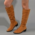 thumbnail image 6 of Fesfesfes Riding Boots For Women Fall Winter Flock Color Long Boots Middle Heels Boots Pointed-Toe Knee High Boot US:8.5(41), 6 of 6