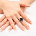 thumbnail image 2 of Mujeres Bling Rhinestone Hedgehog Ring Diamante Anillo de dedo Joyería Vintage Animal Ring (Plata 7), 2 of 5