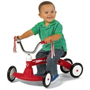 Open Box Radio Flyer Scoot About Ride-On Tricycle for Toddlers Ages 1-3 Years, Red Steel Frame