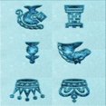 thumbnail image 1 of Ahgly Company Machine Washable Indoor Square Transitional Electric Blue Area Rugs, 5' Square, 1 of 7