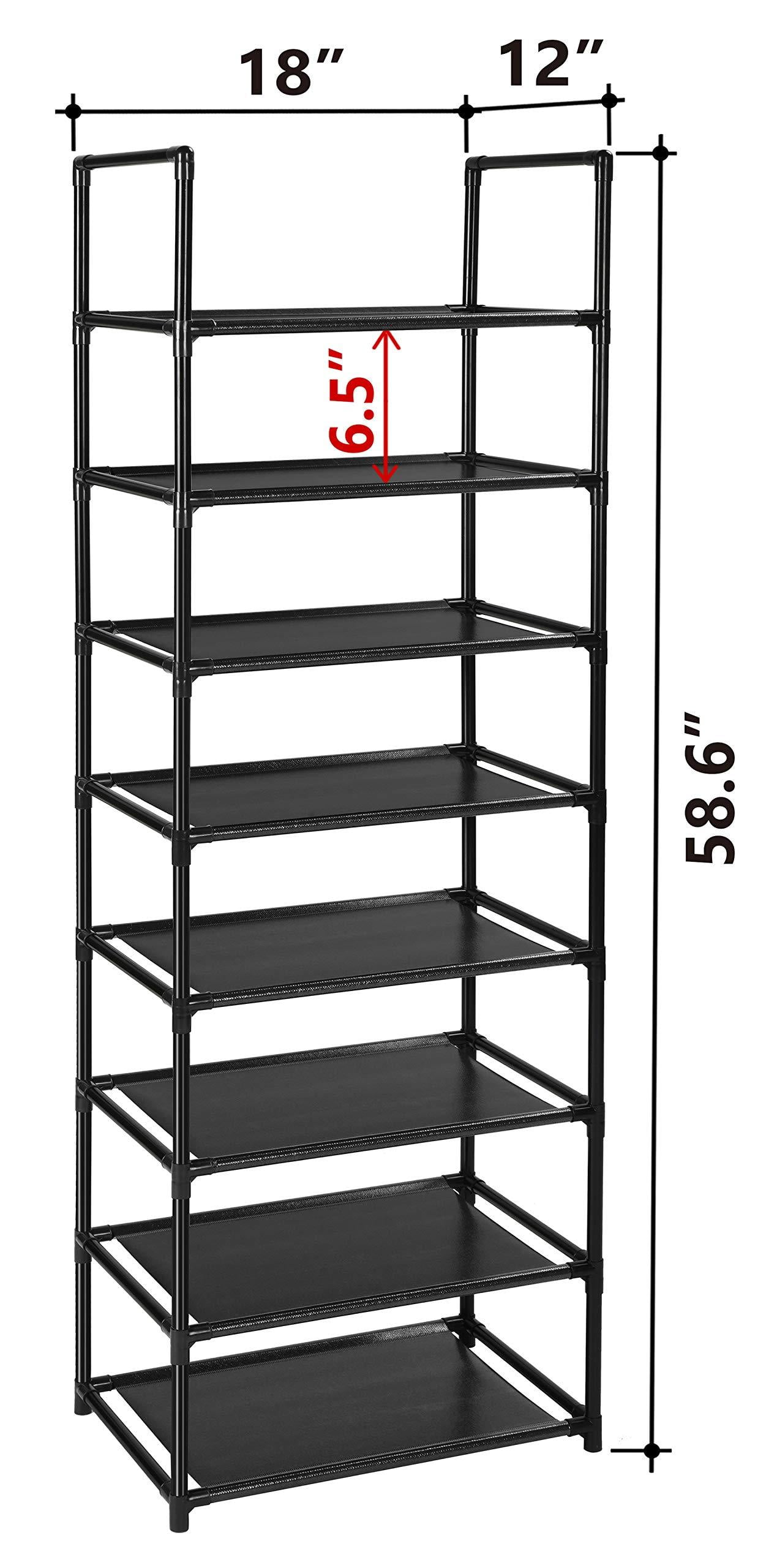 Fiducial Home 10 Tiers Shoe Rack Space Saving Vertical Single Pairs Sturdy Shoe Shelf Storage Organizer