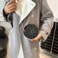 thumbnail image 1 of Girls Spider Web on Black Fashion Purses Round Bag with Metal Chain Strap, 1 of 5