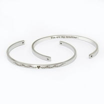 "You are my sunshine" Adjustable Silver Stainless Steel Cuff Bangle Mother's Day Gift Set