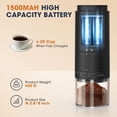 thumbnail image 6 of Portable Battery Powered Burr Coffee Grinder with 38 Adjustable Settings, Rechargeable Coffee Bean Grinder with LED Display, Cordless Coffee Mill for Travel, Camping, Office, Espresso, Pour Over, etc, 6 of 10