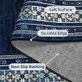 thumbnail image 4 of Washable Runner Rug 2x6ft – Soft Non-Slip Low Pile Carpet with Geometric Border Design, Blue Tones – Stain-Resistant Runner for Hallway, Entryway and Kitchen, 4 of 7