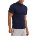 thumbnail image 3 of Yhong T-Shirt Col Roulé Homme Décontracté Manches Courtes Ajusté Noir&Bleu&Blanc G, 3 of 4