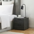 thumbnail image 3 of Virtu Black Nightstand, Wood Bedroom Bedside Table with 2 Drawers, Living Room Side Table, 3 of 7
