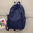 thumbnail image 2 of FUZHIQ Basic School Backpack for Ages 6-14 Waterproof Dual Side Storage Pockets Breathabl Straps Casual Student Bookbag, Dark Blue, 2 of 8