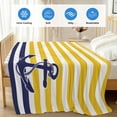 thumbnail image 4 of Yellow Striped Cooling Blanket, Lightweight Breathable Summer Throw Blanket with Double Sided Cold Effect,Navy Blue Nautical Anchor Geometric Picnic Beach Blankets Bed Sheet for Hot Sleepers 60"x80", 4 of 8
