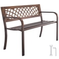 thumbnail image 1 of VEVOR Outdoor Bench, 46 inch, Carbon Steel Metal Frame with PVC Mesh Pattern Backrest and Round Edge Armrests, Weatherproof Outside Bench for Patio, Garden, Park, Yard, Front Porch, Antique Bronze, 1 of 9