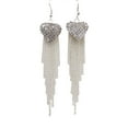 thumbnail image 2 of Naierhg Linear Earrings Love Heart Shape Rhinestone Inlaid Women Long Tassels Dangle Hook Earrings Jewelry for Party, 2 of 8