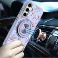thumbnail image 4 of For Samsung s25 FE Metal Diamond CD Pattern Design Matte Finished Hybrid with Rotational Ring [Car Mount Friendly] Case - 9, 4 of 4
