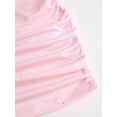 thumbnail image 6 of Pink Womens Halter Neck Ruched Bodycon Mini Dress With Sparkling Glitter Detail, 6 of 7