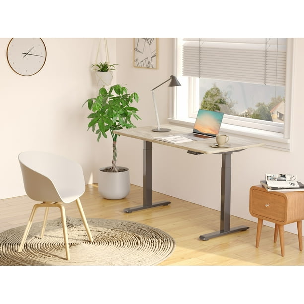 LANTRO JS Electric Stand up Desk Frame ErGear Height Adjustable Table Legs Sit Stand Desk Frame