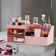 thumbnail image 2 of Organizador de Maquillaje Unique Bargains con 2 Cajones y 8 Compartimentos para Encimera de Tocador Baño Color Rosa, 2 of 7