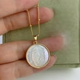 thumbnail image 2 of DYFUHO Medal Mother of Pearl Virgin Mary Guadalupe Salvation Miraculous Necklace,Faith Gold Plated Coin Necklace for Women, 2 of 6