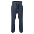 thumbnail image 4 of OSOLU Men Solid Color Long Trousers Tether Pants Sports Sweatpants Street Casual Trousers Daily Relaxed Fit Breathable Workout Training Joggers Bottoms, 4 of 6