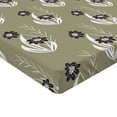 thumbnail image 2 of Ambesonne Nature Fitted Sheet, Flowers Dotted, Full Size, Khaki Dark Brown Cream, 2 of 3
