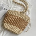 thumbnail image 2 of IELGY beach wind large capacity casual commuting straw woven messenger bag women, 2 of 2