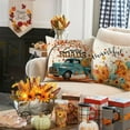 thumbnail image 3 of Fall Decor Pillow Covers 16x16 Set of 4 Thanksgiving Decorations Blue and Orange Pumpkins Outdoor Fall Farmhouse Decorative Throw Pillow Covers Autumn Harvest Cushion Case for Couch Sofa, 3 of 6