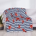 thumbnail image 3 of Fotbe Starfish Navy Blue Stripe Manta de Franela con Estampado, Manta Ultrasuave para Cama, Sofá, Auto, Hipoalergénica y Antibolitas-50"x40", 3 of 6