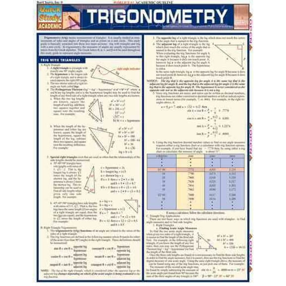 Pre-Owned Trigonometry (Quickstudy Reference Guides - Academic) (Unknown) 1572226102 9781572226104