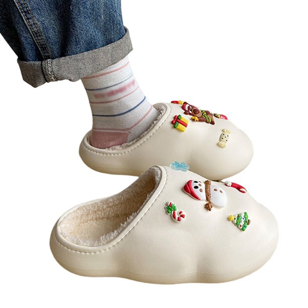 Zapatos La Casa Femenina Navidad Furry para Interiores