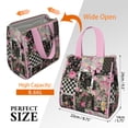 thumbnail image 3 of Pioneer Flower Floral Print Pattern Insulated Lunch Bag for Women & Adults,Large Portable Soft Cooler Lunch Bag,Thermal Food Storage Tote with Pearl Cotton,8.66L,8.75x5.75x9.5 Inch, 3 of 6