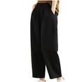 thumbnail image 2 of ClodeEU Women Harem Pants, Elastic Waist, Solid Color Relaxed Fit, Comfortable Trousers Black,Womens Plus L, 2 of 8