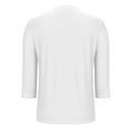thumbnail image 5 of Delliss Women's Trendy V Neck Blouse Casual 3/4 Sleeves Top White M, 5 of 7