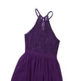 thumbnail image 4 of YiZYiF Girls Chiffon Floral Lace Birthday Party Dress Halter High Waist Sleeveless Wedding Flower Girl Dress, 4 of 7